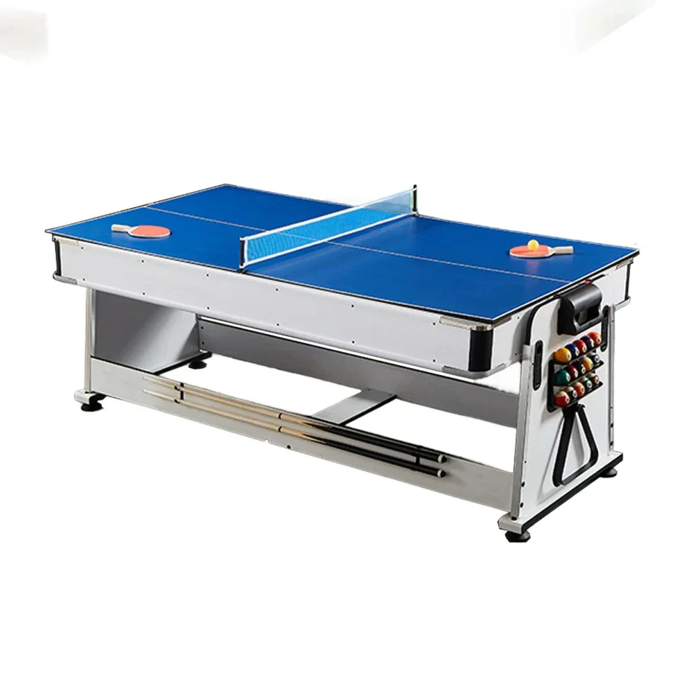 VERSA NEW 2026 UPGRADE MODEL 4-IN-1 6FT Convertible Game Table – Air Hockey, Pool, Table Tennis & Dining, Space-Saving White Frame, Free Accessories - Black Felt - Image 9
