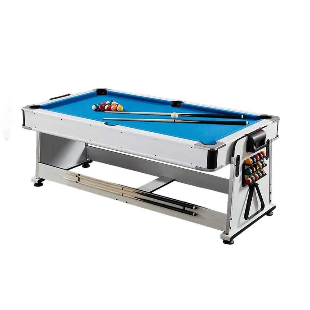 VERSA NEW 2026 UPGRADE MODEL 4-IN-1 6FT Convertible Game Table – Air Hockey, Pool, Table Tennis & Dining, Space-Saving White Frame, Free Accessories - Blue Felt - Image 2