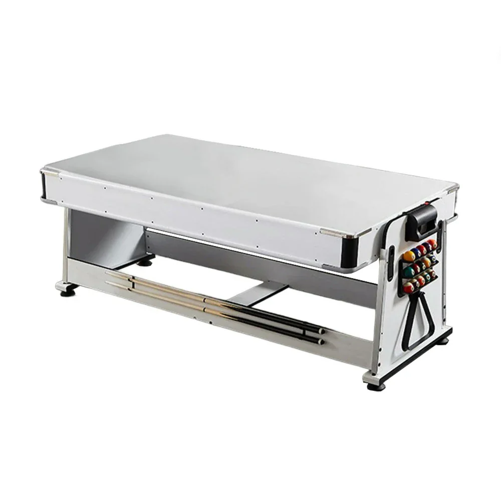VERSA NEW 2026 UPGRADE MODEL 4-IN-1 6FT Convertible Game Table – Air Hockey, Pool, Table Tennis & Dining, Space-Saving White Frame, Free Accessories - Blue Felt - Image 6