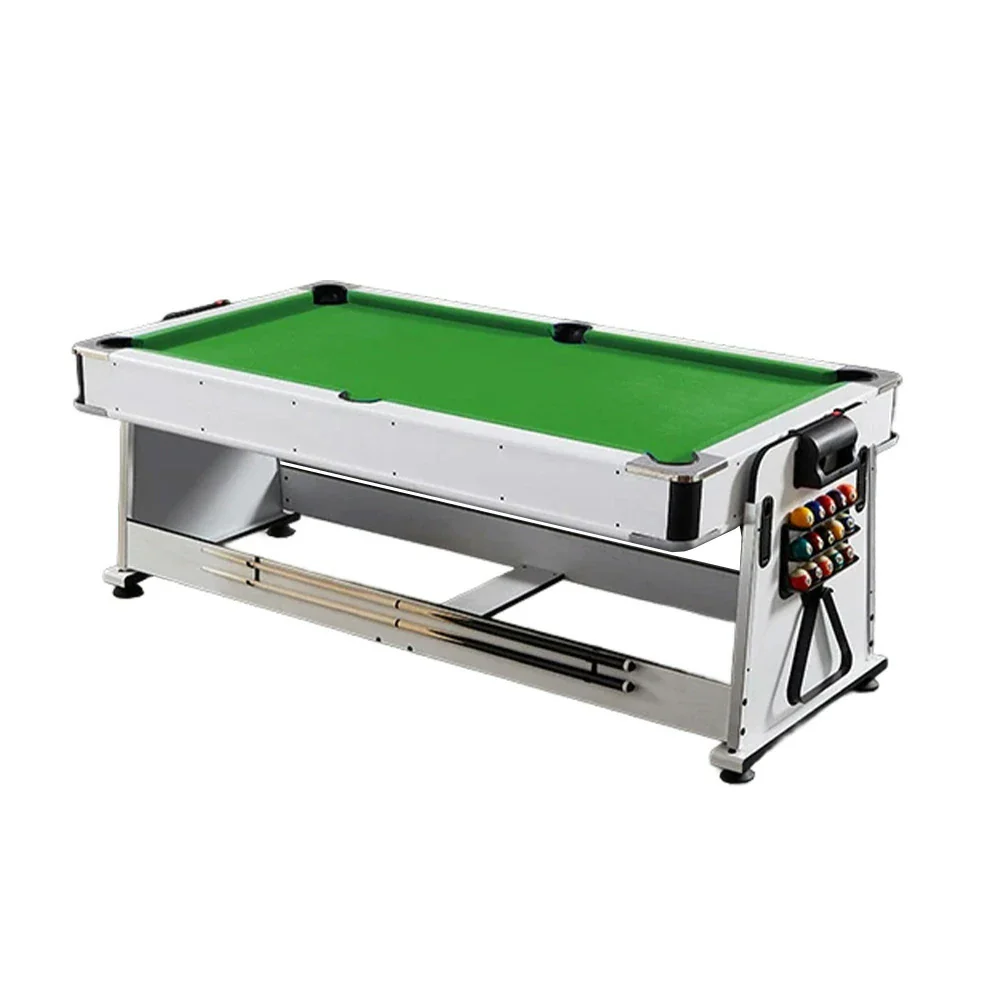 VERSA NEW 2026 UPGRADE MODEL 4-IN-1 6FT Convertible Game Table – Air Hockey, Pool, Table Tennis & Dining, Space-Saving White Frame, Free Accessories - Green Felt - Image 2