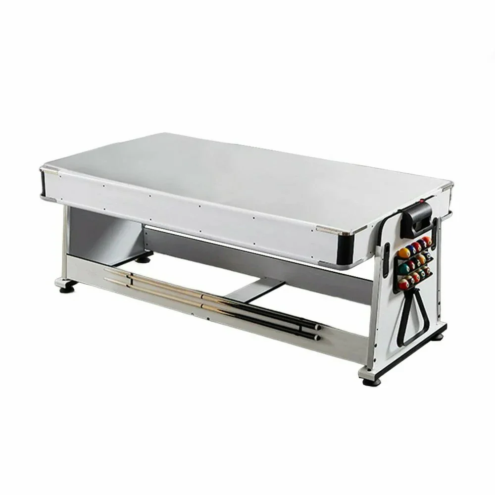 VERSA NEW 2026 UPGRADE MODEL 4-IN-1 6FT Convertible Game Table – Air Hockey, Pool, Table Tennis & Dining, Space-Saving White Frame, Free Accessories - Red Felt - Image 6