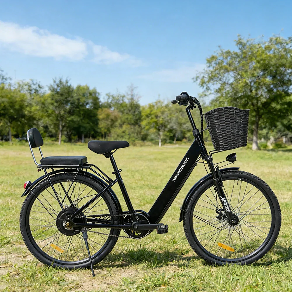 VOLTUS Electric Bike 36V 15/20AH Motor, Single-Speed, High-Carbon Steel Frame, Lithium Battery, Disc Brakes, 26-Inch Wheels - Black - Image 2