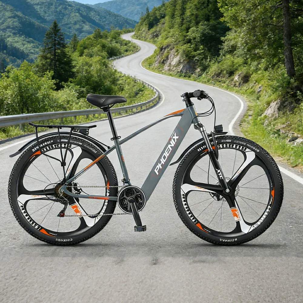 VOLTUS 26-Inch Electric Bike, 48V400W Motor, 21-Speed Gears, High Carbon Steel Frame, Three-Spoke Wheels, Hidden Waterproof Battery - Grey - Image 2