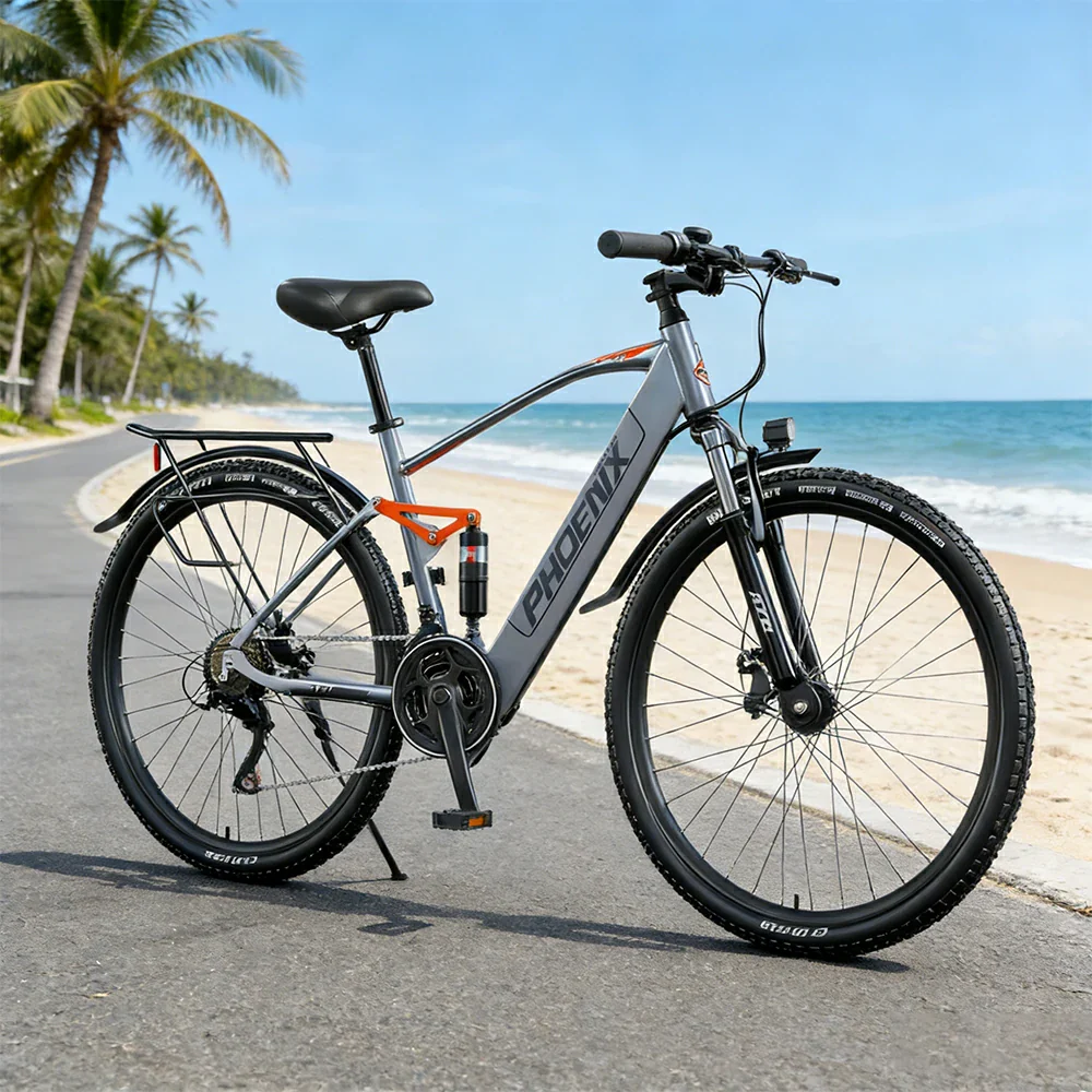 VOLTUS 26-Inch Electric Bike, 48V400W Motor, 21-Speed Gears, High Carbon Steel Frame, Dual Suspension, Hidden Waterproof Battery, Spoked Wheels - Image 2