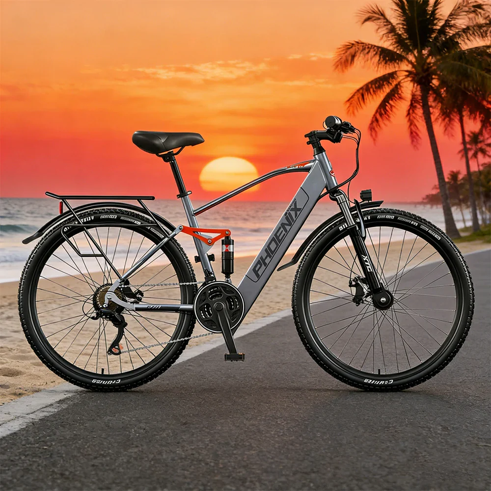 VOLTUS 26-Inch Electric Bike, 48V400W Motor, 21-Speed Gears, High Carbon Steel Frame, Dual Suspension, Hidden Waterproof Battery, Spoked Wheels - Image 4