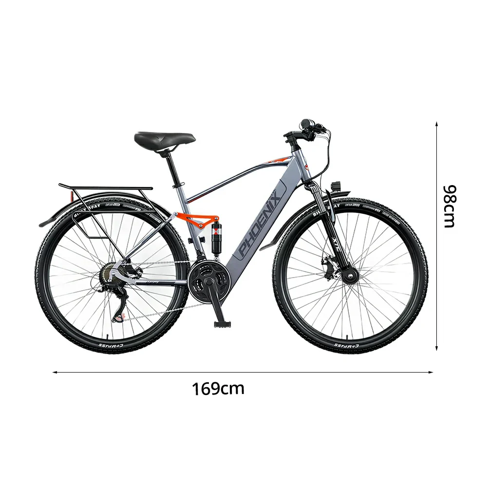 VOLTUS 26-Inch Electric Bike, 48V400W Motor, 21-Speed Gears, High Carbon Steel Frame, Dual Suspension, Hidden Waterproof Battery, Spoked Wheels - Image 5
