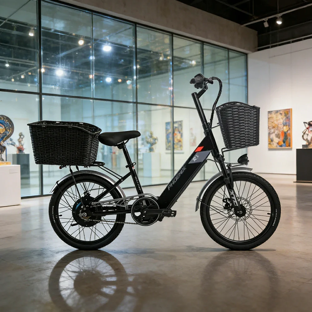 VOLTUS 20-Inch Electric Bike, 36V350W Brushless Motor, Dual Disc Brakes, High Carbon Steel Frame, Hidden Waterproof Battery - Black - Image 2
