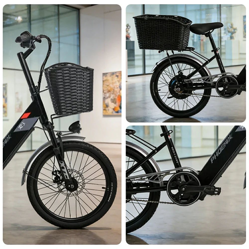 VOLTUS 20-Inch Electric Bike, 36V350W Brushless Motor, Dual Disc Brakes, High Carbon Steel Frame, Hidden Waterproof Battery - Black - Image 3