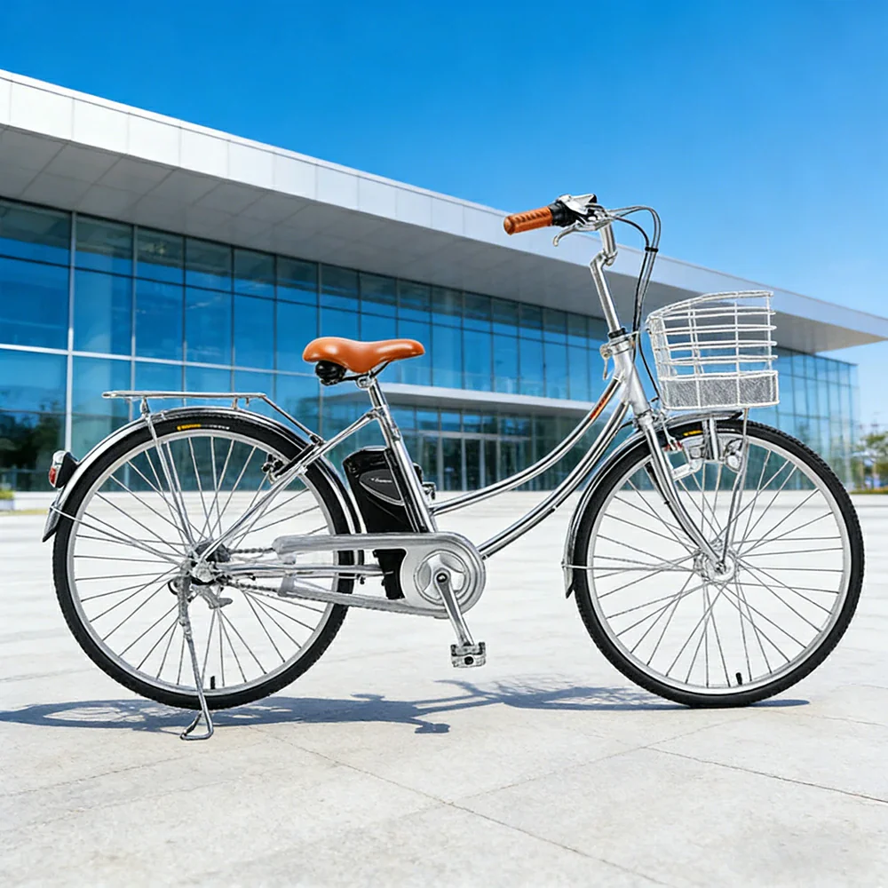 VOLTUS 26-Inch Electric City Bike, 200W Front Motor, Shimano Internal 3-Speed Hub, Double-Wall Aluminium Rims, Torque Sensor Assist - Silver - Image 2