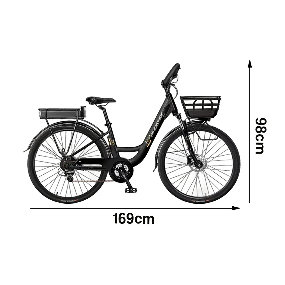 VOLTUS 26-Inch Electric Bike, 400W Motor, Shimano 7-Speed Gears, Aluminium Alloy Frame, Suspension Fork with Lockout, Removable Rear Battery - Black - Image 5